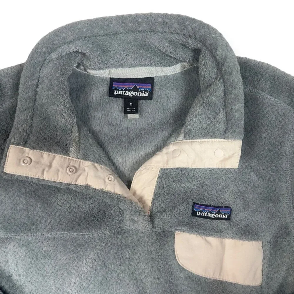 Patagonia Synchilla‎ Women’s Size Medium Gray Fleece Snap Pullover